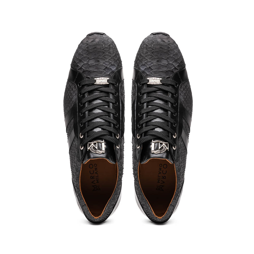 Marco Di Milano Verona Black Python & Calfskin Sneakers - Dudes Boutique