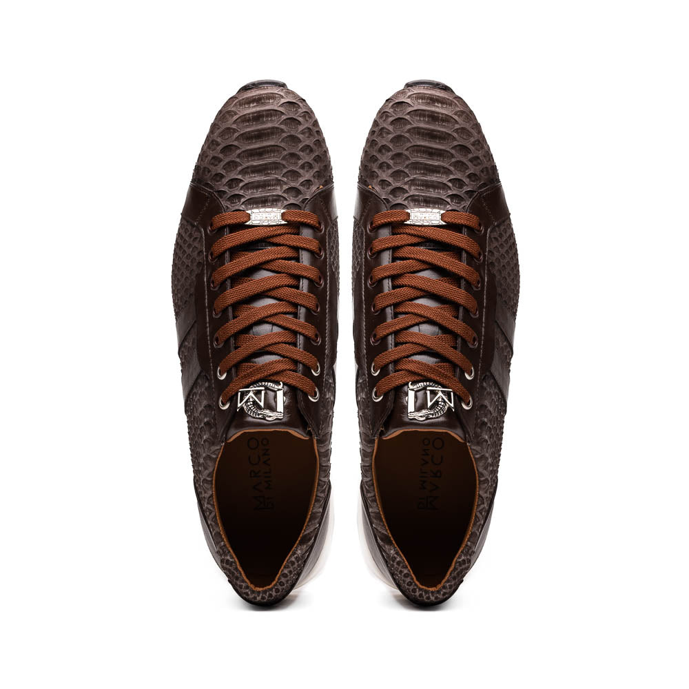 Marco Di Milano Verona Brown Python & Calfskin Sneakers - Dudes Boutique