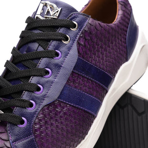 Marco Di Milano Verona Purple Python & Calfskin Sneakers - Dudes Boutique