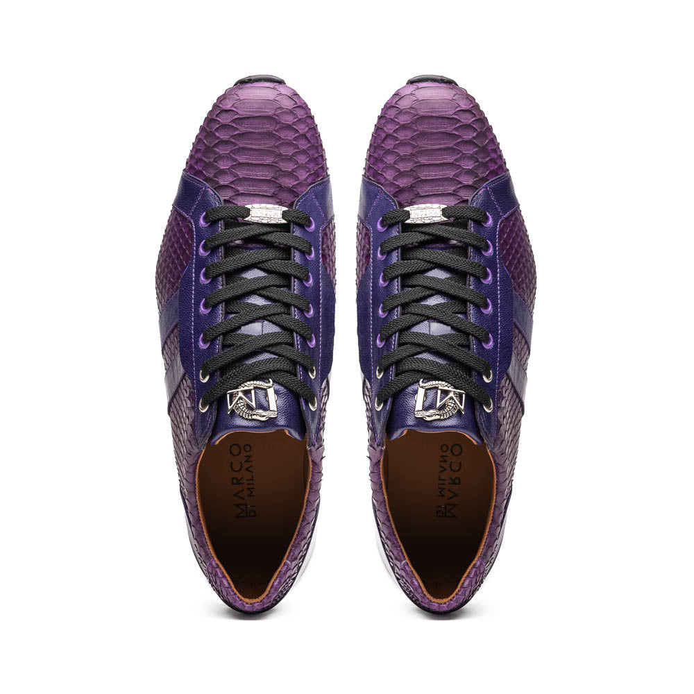 Marco Di Milano Verona Purple Python & Calfskin Sneakers - Dudes Boutique