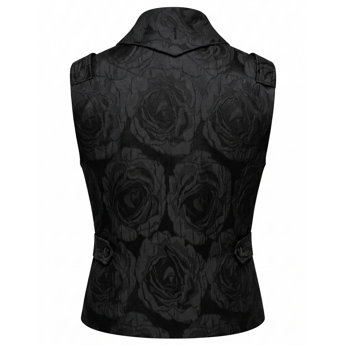 Angelino men's vest in black garden jacquard