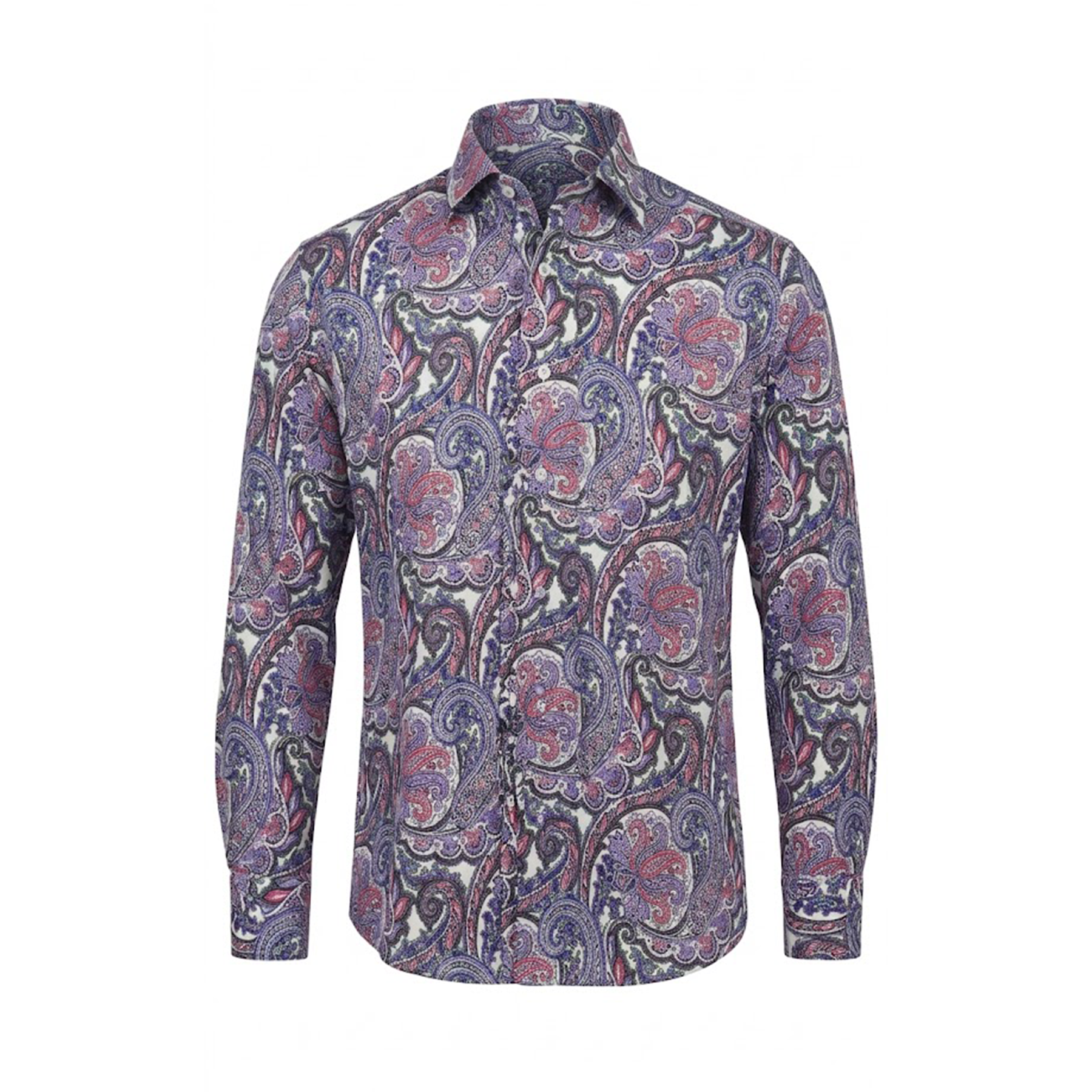 Leoni 496 Purple Paisley Button Up Shirt