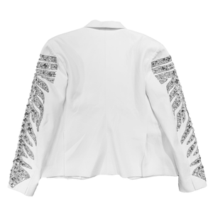 Kashani White Kingdom Hyper Crystal Blazer - Dudes Boutique