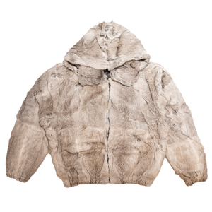 Kashani Men's Charcoal Grey Natural Rabbit Fur Coat - Dudes Boutique