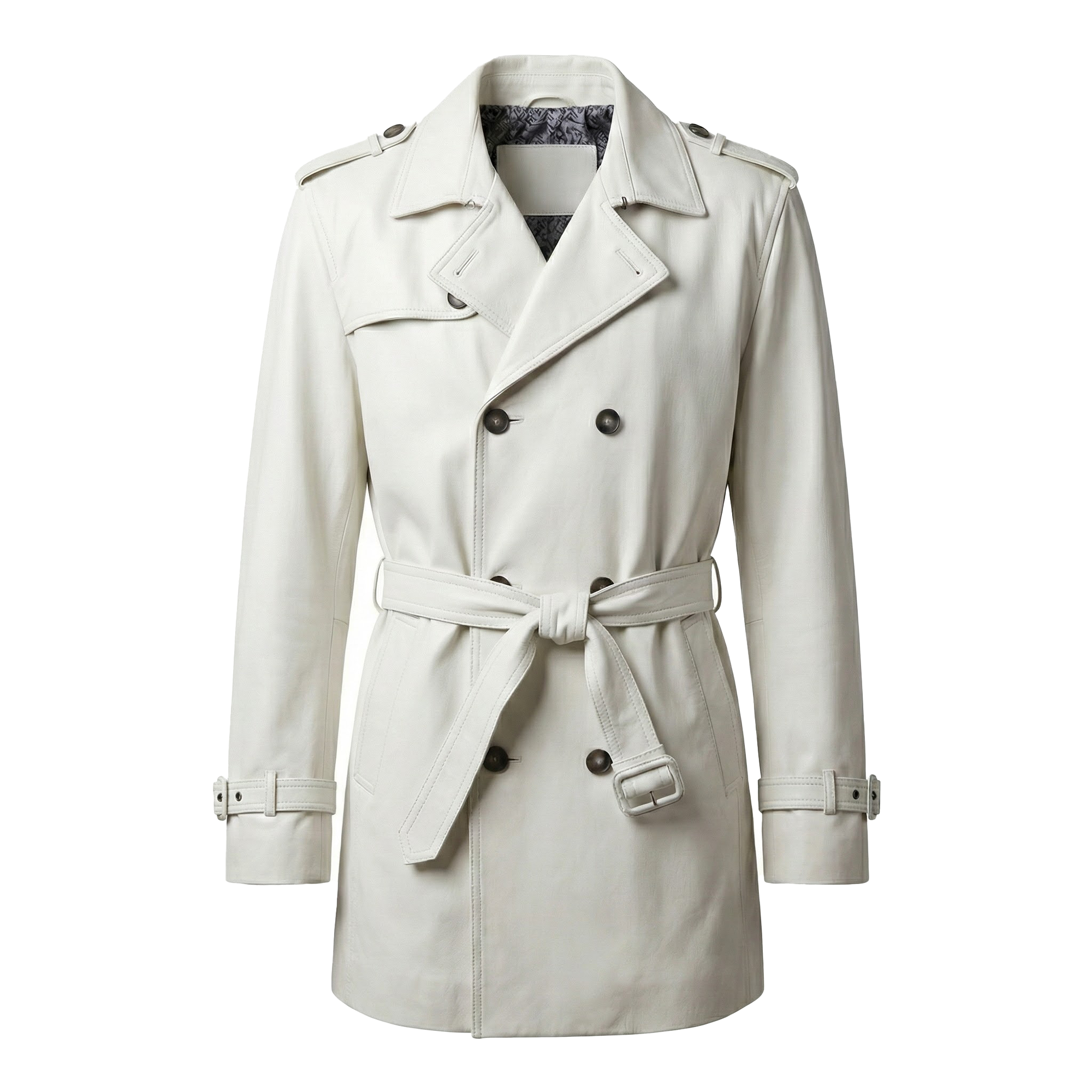 Barya NewYork White Lambskin Trench Jacket