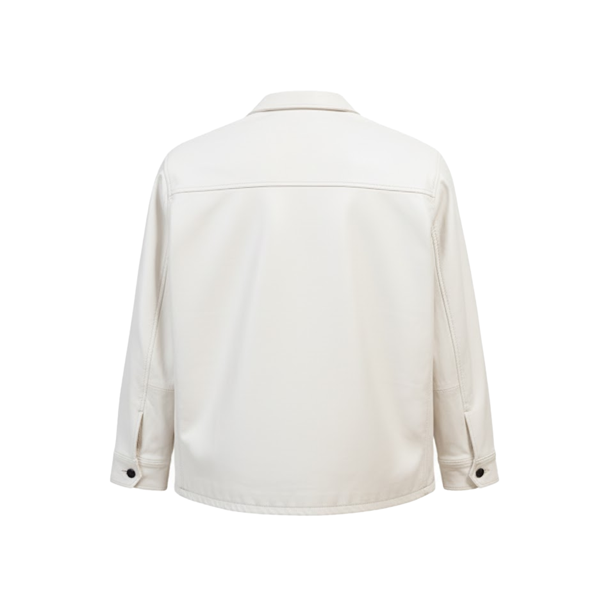 Kashani Men's White Lambskin Button-Up Shirt