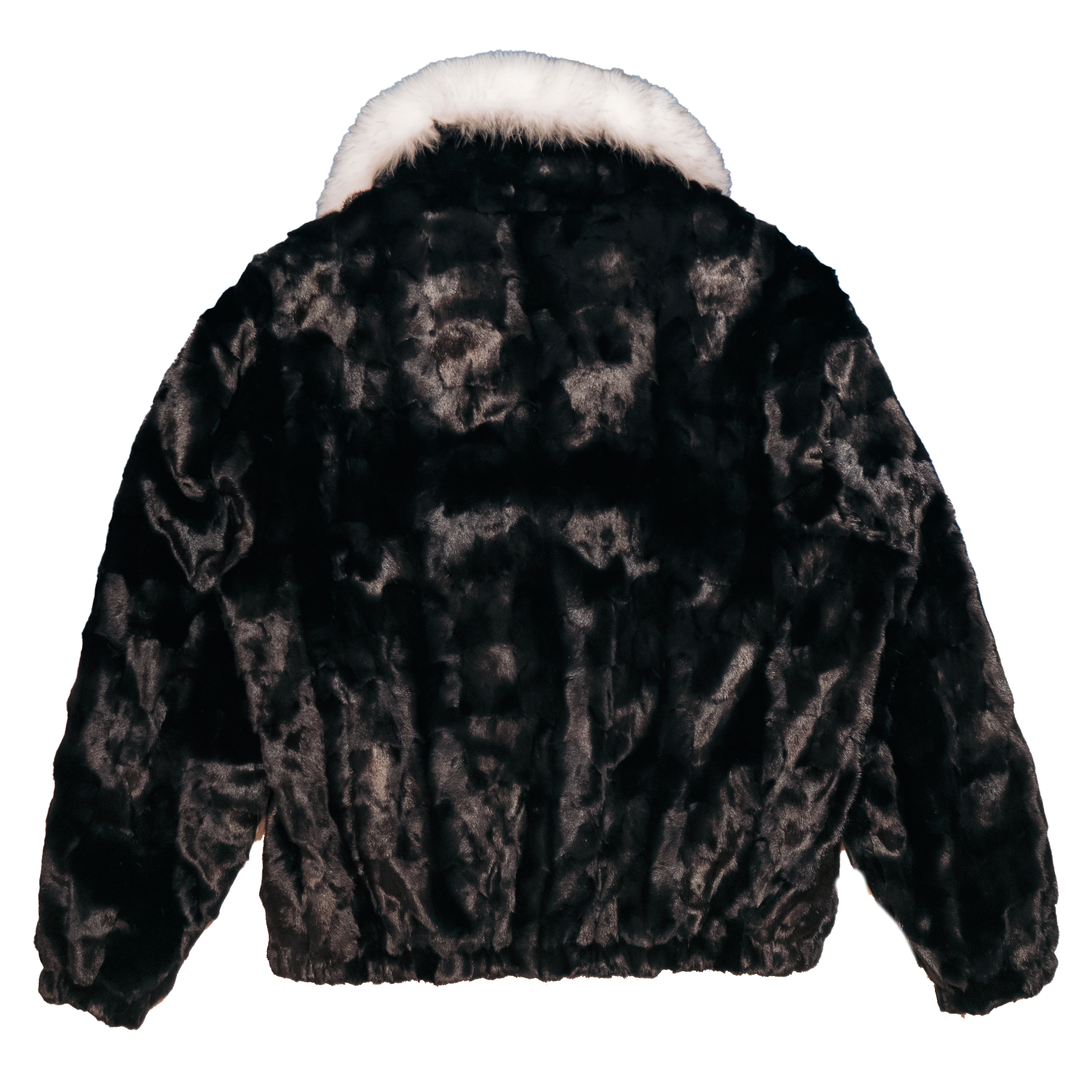 Kashani Black Mink Bomber Jacket with Natural Arctic Fox Collar - Dudes Boutique