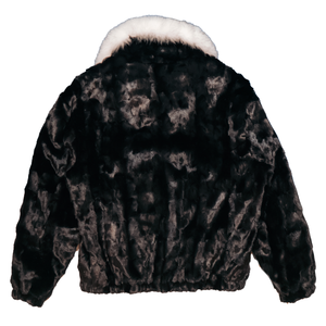 Kashani Black Mink Bomber Jacket with Natural Arctic Fox Collar - Dudes Boutique