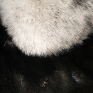 Kashani Black Mink Bomber Jacket with Natural Arctic Fox Collar - Dudes Boutique