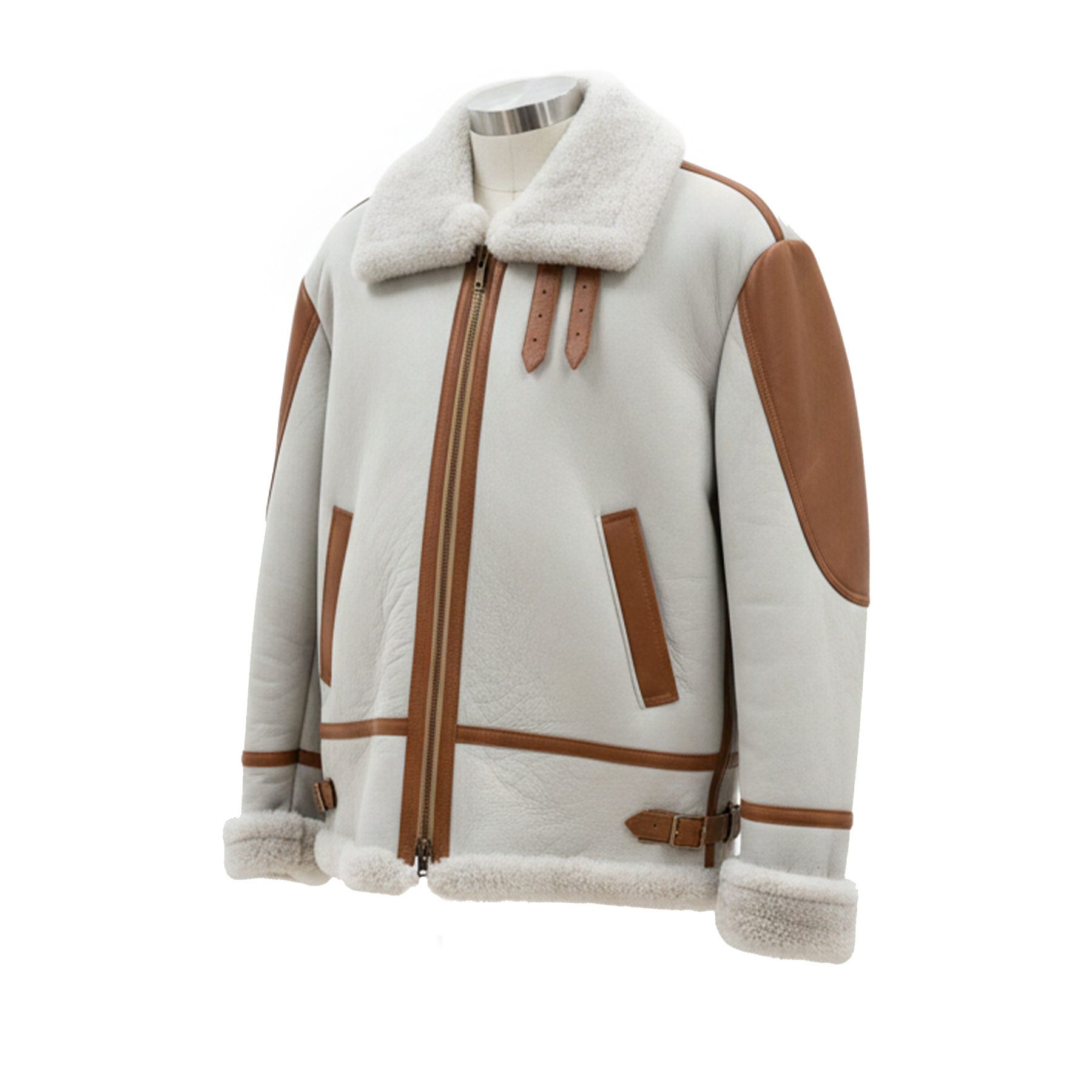 Kashani Cream / Cognac Shearling Coat