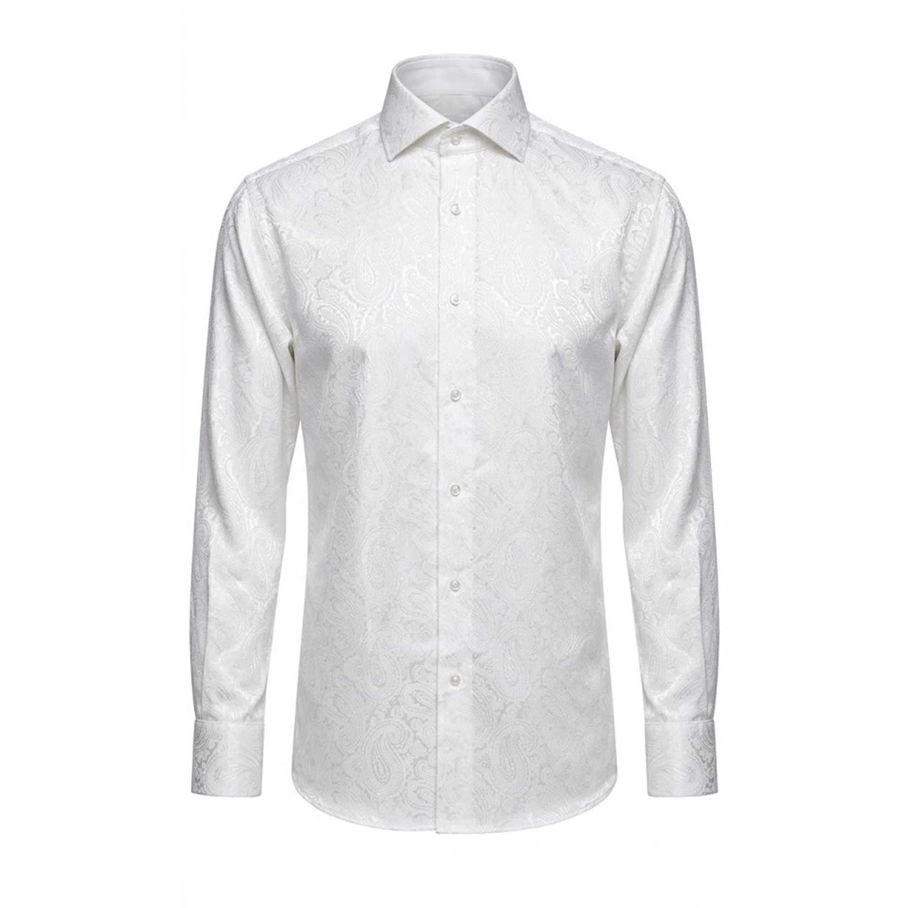 Leoni 477 White Paisley Button Up Shirt