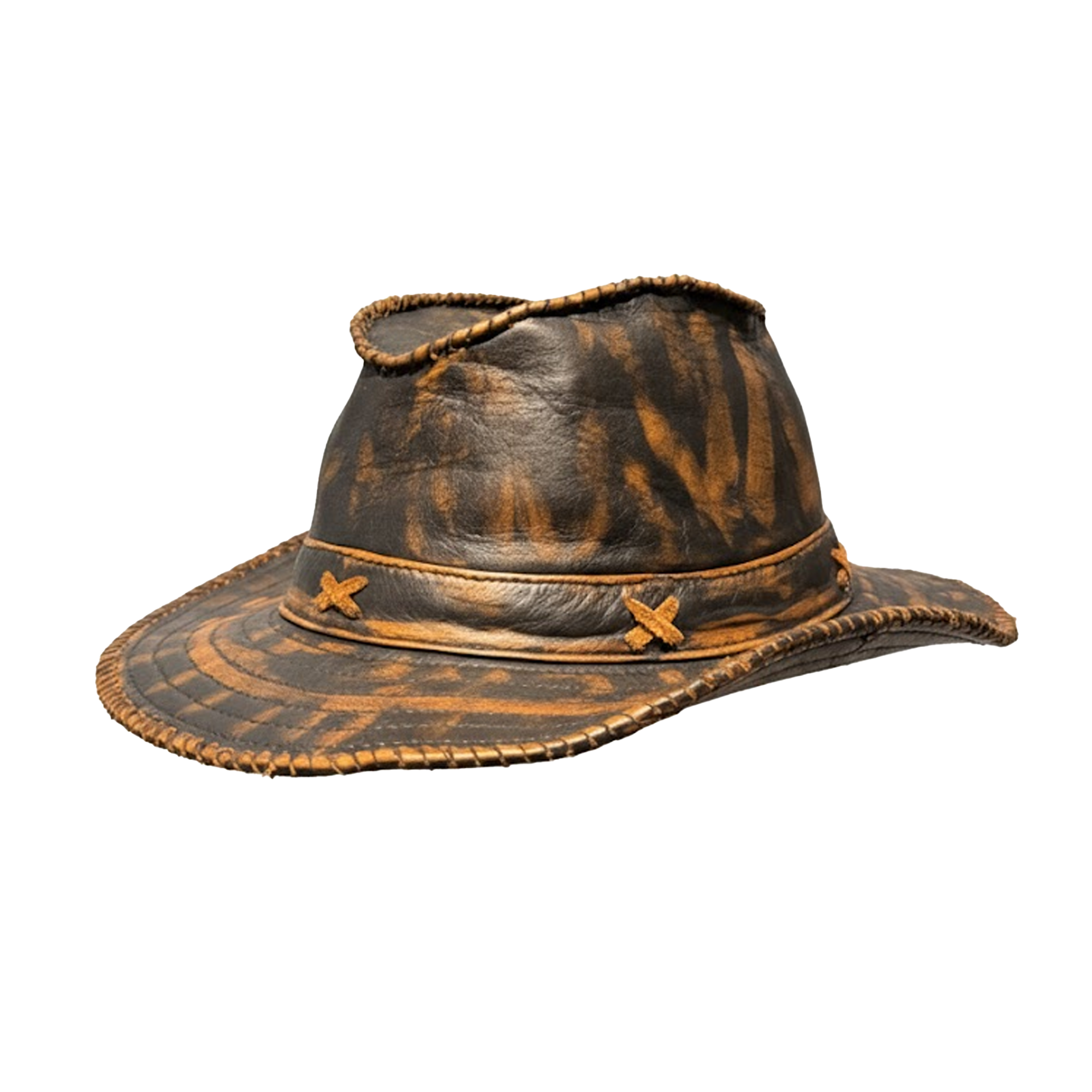 Kashani Tiger Ridge Leather Western Hat
