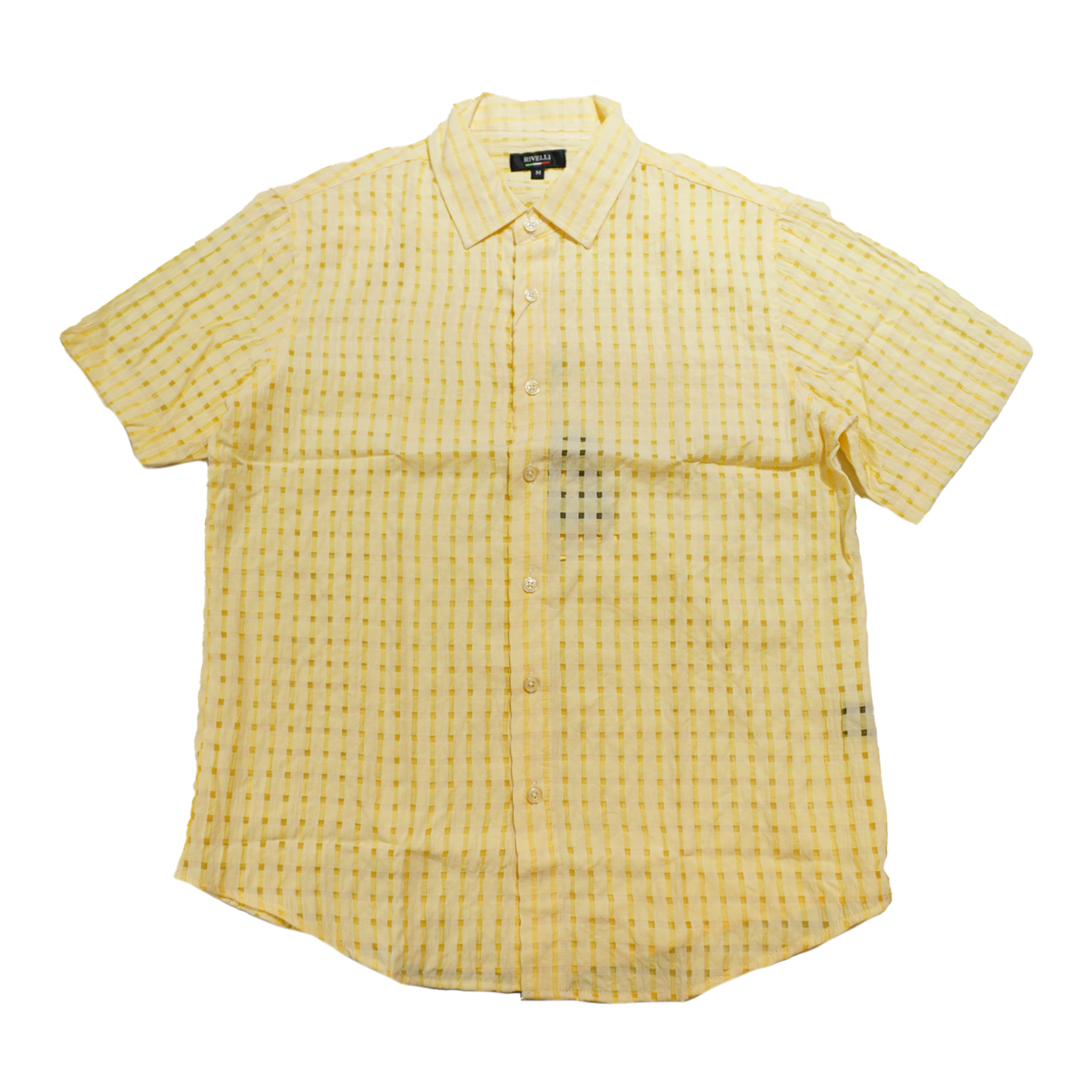 Rivelli Men's Yellow Textured Short Sleeve Shirt
