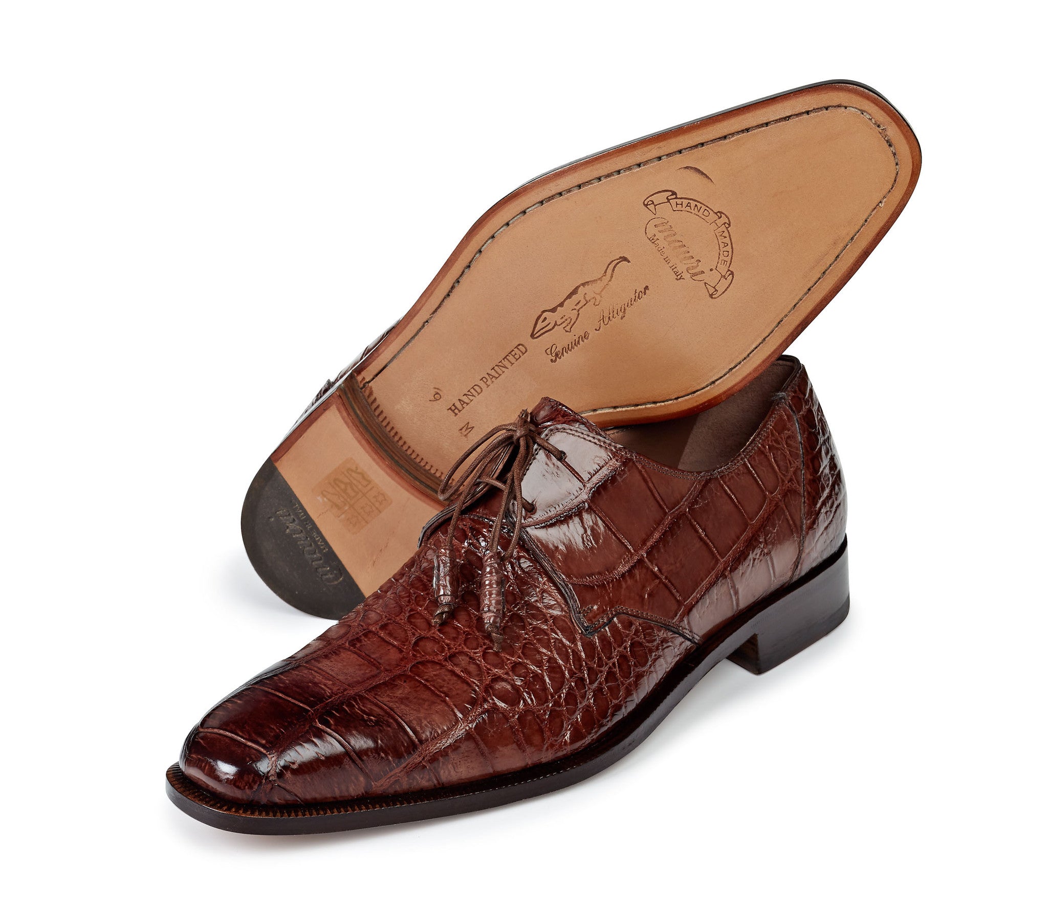 Mauri - "1029" Alligator Hand-Painted Burnished Dress Shoe - Dudes Boutique