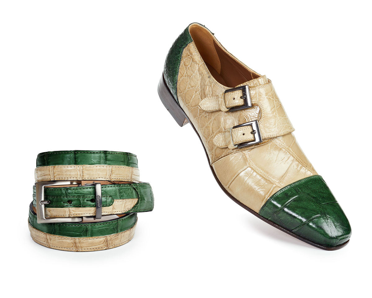 Mauri - 1152 Alligator Body Hand Painted Oxford Dress Shoes - Dudes Boutique