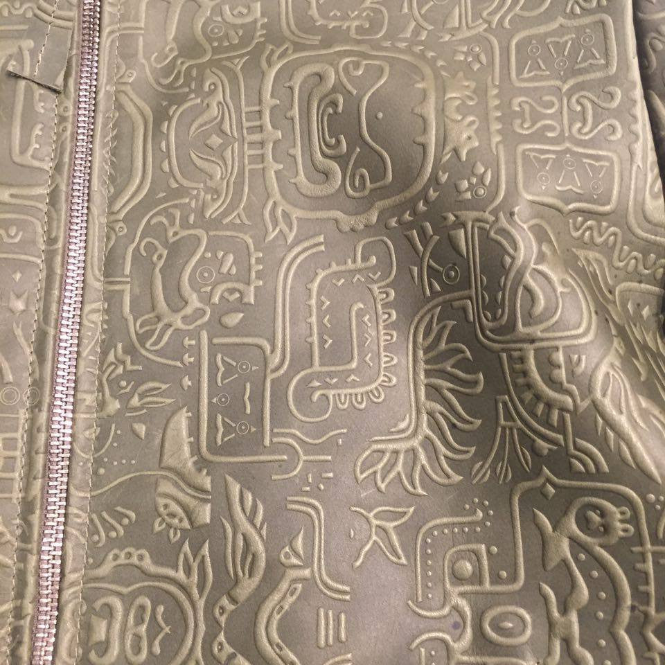 Jakewood Money Green Embossed Leather Bomber Jacket - Dudes Boutique