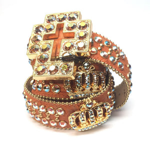 b.b. Simon 2565 "King's Cross" Gold Plated Cross Belt - Dudes Boutique