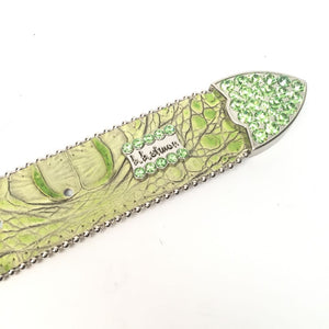 b.b. Simon 9003 Green Monster Crystal Belt - Dudes Boutique