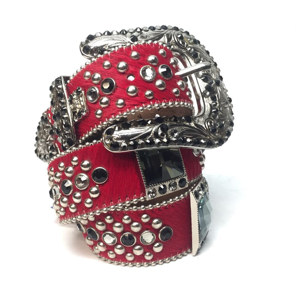b.b. Simon 4045 Red Crystal Belt – Dudes Boutique display picture 1