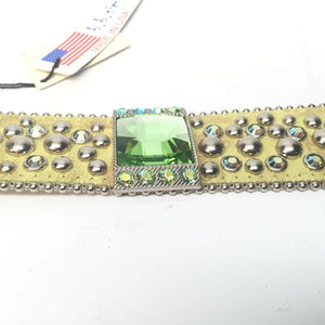 b.b. Simon 767 Lime Green Crystal Belt - Dudes Boutique
