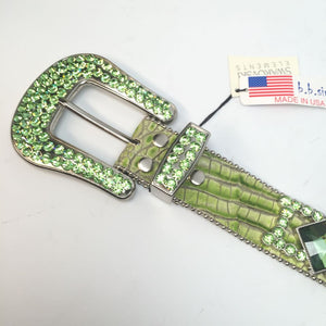 b.b. Simon 9003 Green Monster Crystal Belt - Dudes Boutique