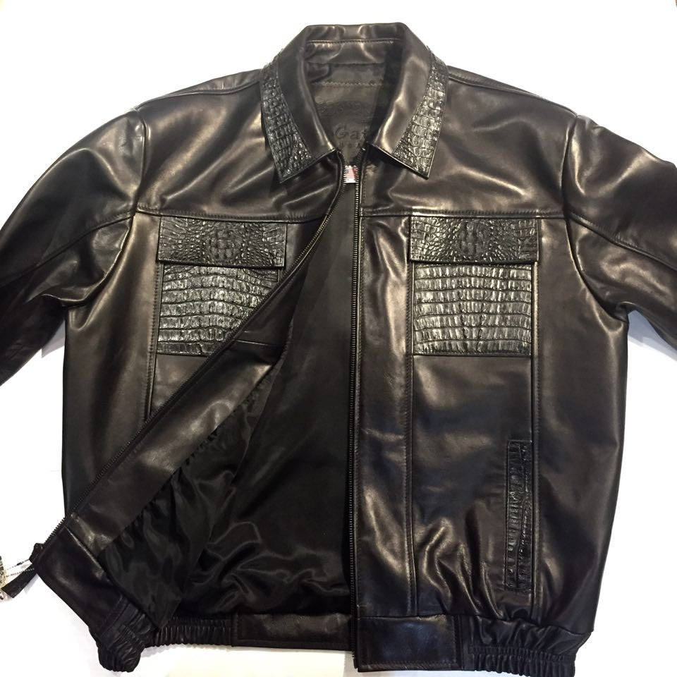 G-Gator Black Alligator Bomber Jacket - Dudes Boutique
