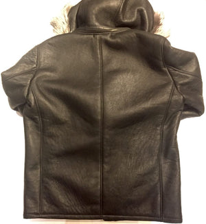Jakewood Biker Shearling Jacket w/ Silver Fox Trim - Dudes Boutique