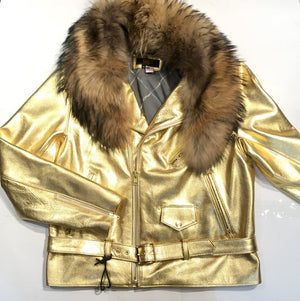 G-Gator Coyote Golden Lambskin Biker Jacket - Dudes Boutique