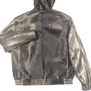 G-Gator Pony Hair/Python Bomber w/ Fox Trimmed Hood - Dudes Boutique