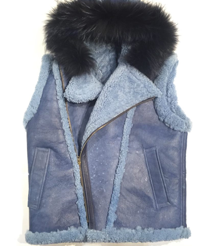 Jakewood Shearling Vest w/ Fox Collar - Dudes Boutique