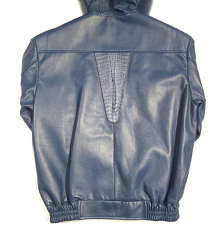 G-Gator Lambskin/Crocodile Bomber w/ Fox Trimmed Hood - Dudes Boutique