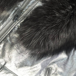 G-Gator Silver Coyote/Lambskin Biker Jacket - Dudes Boutique