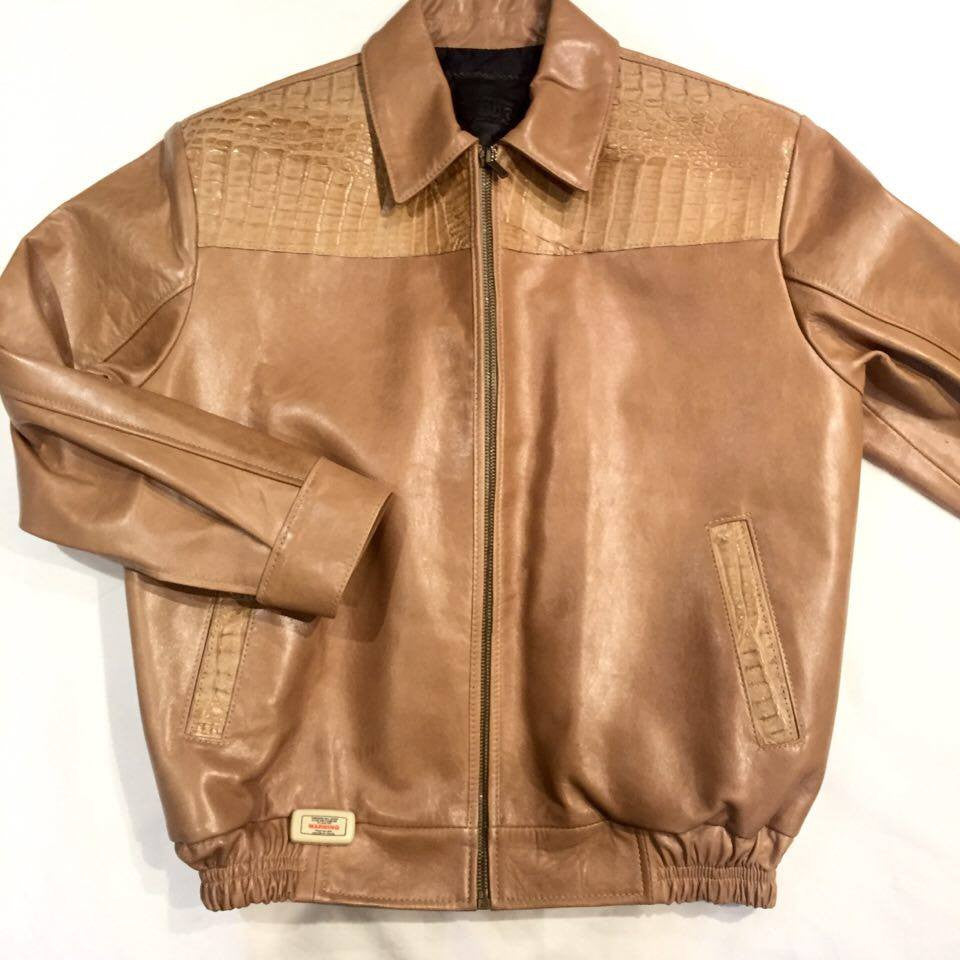 G-Gator Dune Crocodile/Cowhide Bomber Jacket - Dudes Boutique