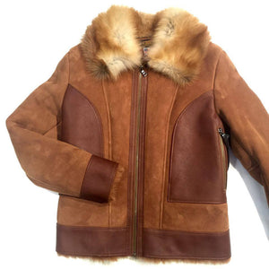 Jakewood Tobacco Red Fox Collar Shearling - Dudes Boutique