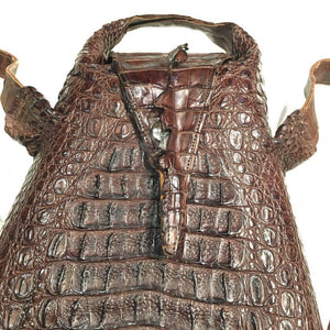 Kashani Chocolate Brown All-Over Alligator Backpack - Dudes Boutique
