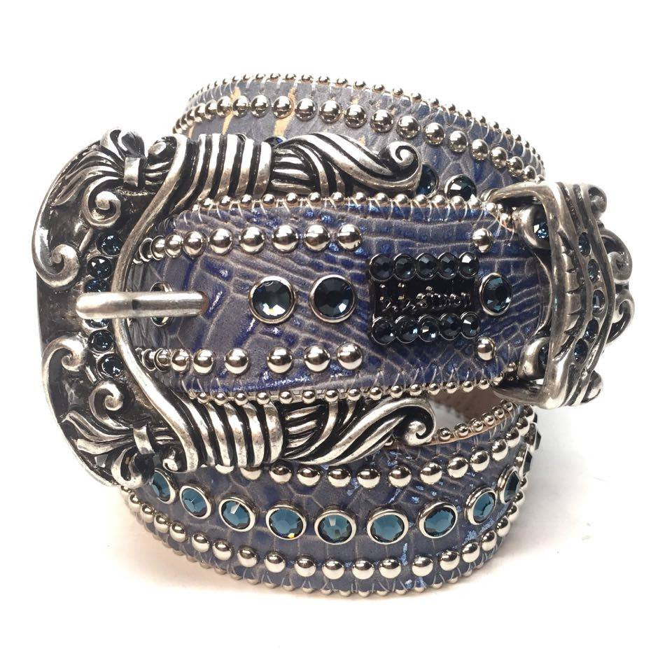 b.b. Simon Blue Muscle Crystal Belt - Dudes Boutique