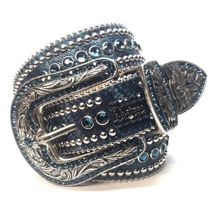 b.b. Simon Blue Lizard Crystal Belt - Dudes Boutique