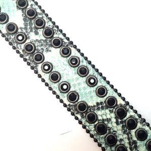 b.b. Simon Natural Lime Python Crystal Belt - Dudes Boutique