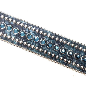 b.b. Simon Blue Lizard Crystal Belt - Dudes Boutique