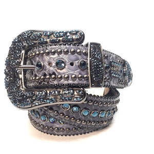 b.b. Simon Ostrich Scale Crystal Belt - Dudes Boutique