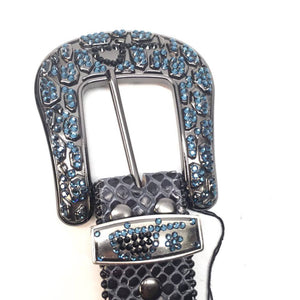 b.b. Simon Ostrich Scale Crystal Belt - Dudes Boutique