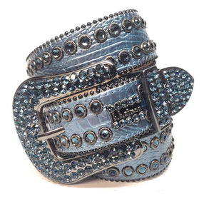 b.b. Simon Ocean Croc Crystal Belt - Dudes Boutique