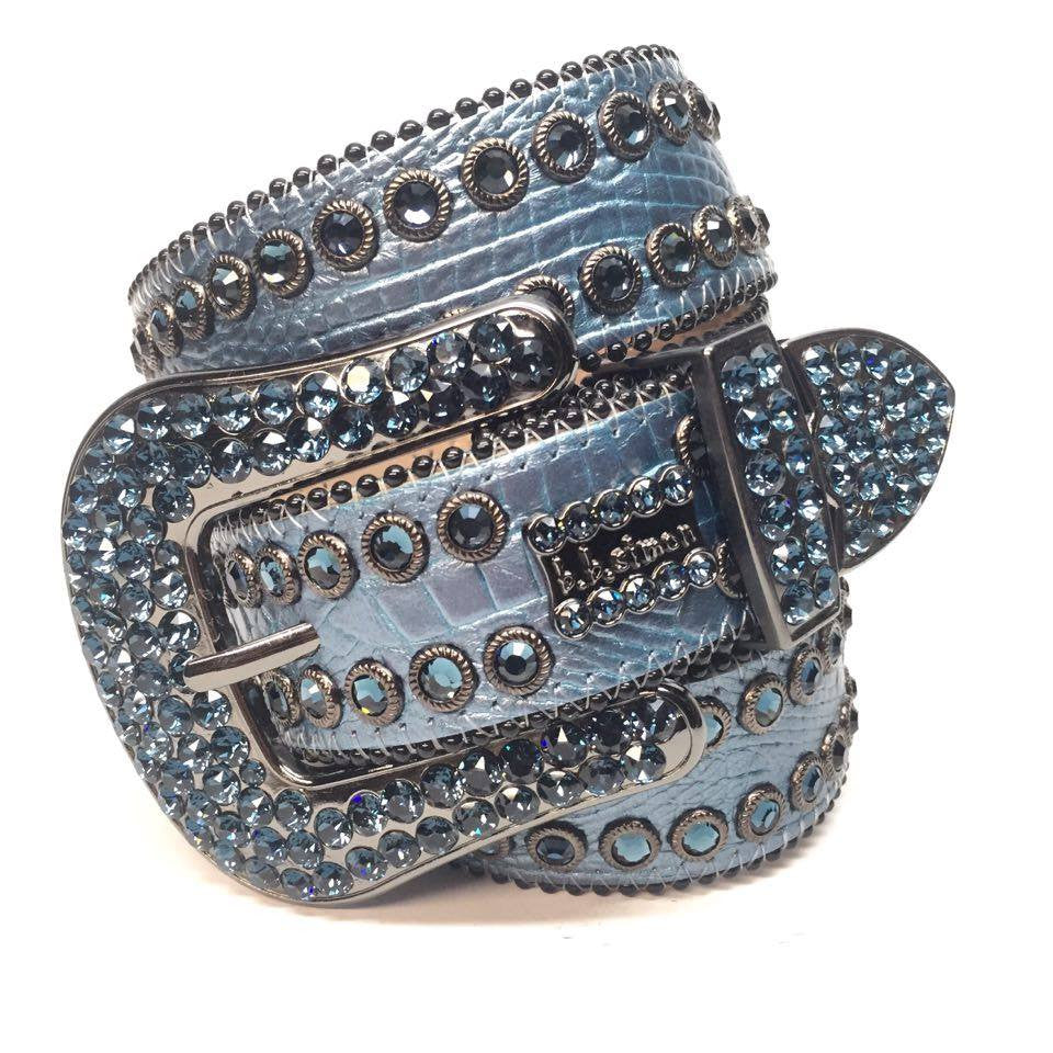 b.b. Simon Ocean Croc Crystal Belt - Dudes Boutique