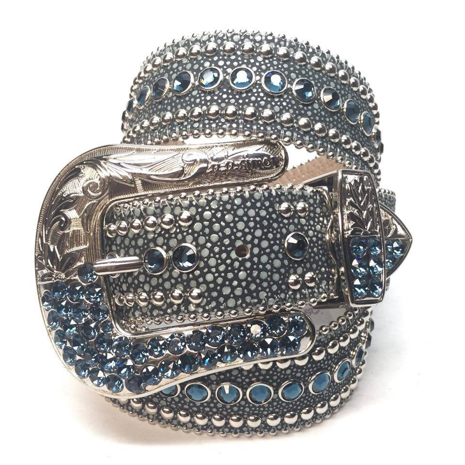 b.b. Simon Ocean Stingray Crystal Belt - Dudes Boutique