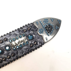 b.b. Simon Ostrich Scale Crystal Belt - Dudes Boutique