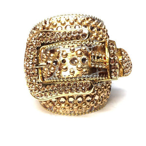 b.b. Simon Metallic Gold Crystal Belt - Dudes Boutique