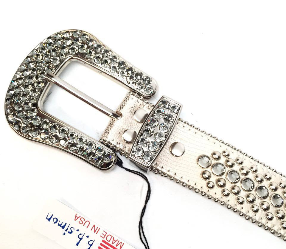b.b. Simon Silver Lizard Crystal Belt - Dudes Boutique