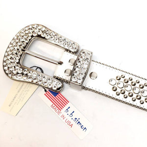 b.b. Simon White Magic Crystal Belt - Dudes Boutique