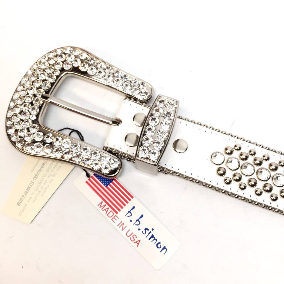 b.b. Simon White Magic Crystal Belt - Dudes Boutique