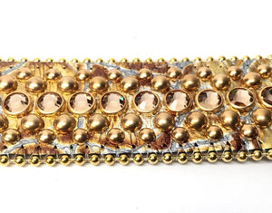 b.b. Simon Metallic Gold Crystal Belt - Dudes Boutique